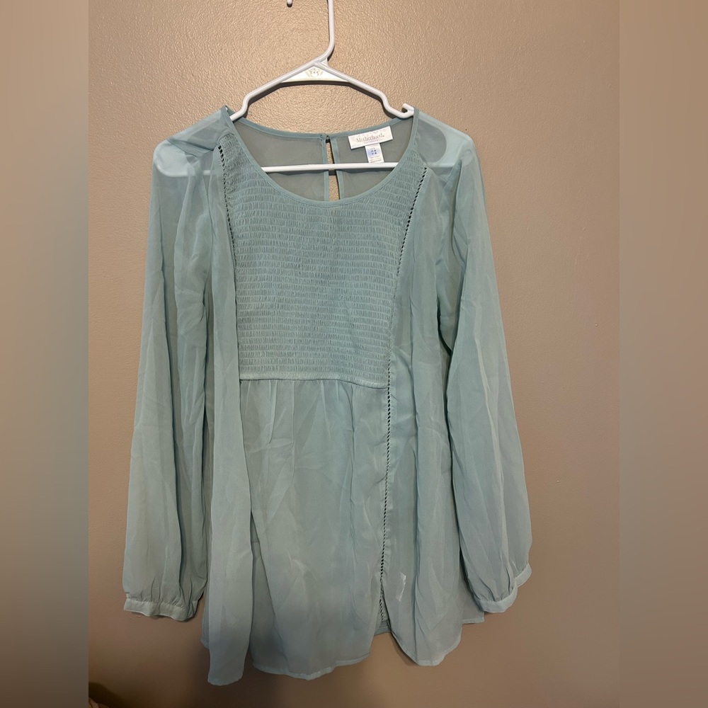 Motherhood Soft Blue Maternity Blouse
